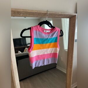Zara Striped Knit Crop Top